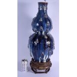 A VERY RARE 19TH CENTURY CHINESE FLAMBE GLAZED DOUBLE GOURD VASE Qing, decorated with urns. Vase 52.