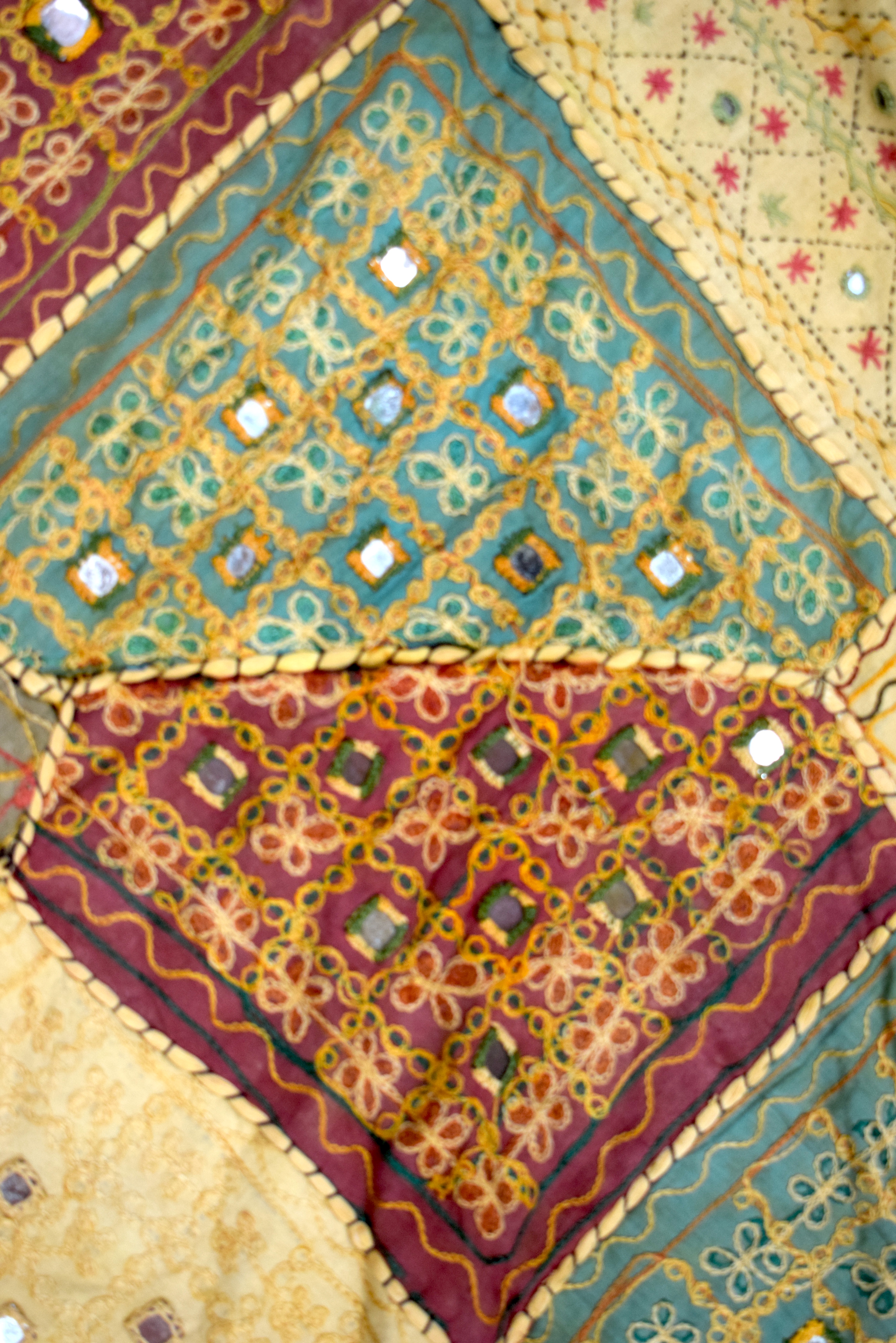 TWO INDIAN MIDDLE EASTERN EMBROIDERED TEXTILES. Largest 160 cm x 115 cm. (2) - Image 2 of 8