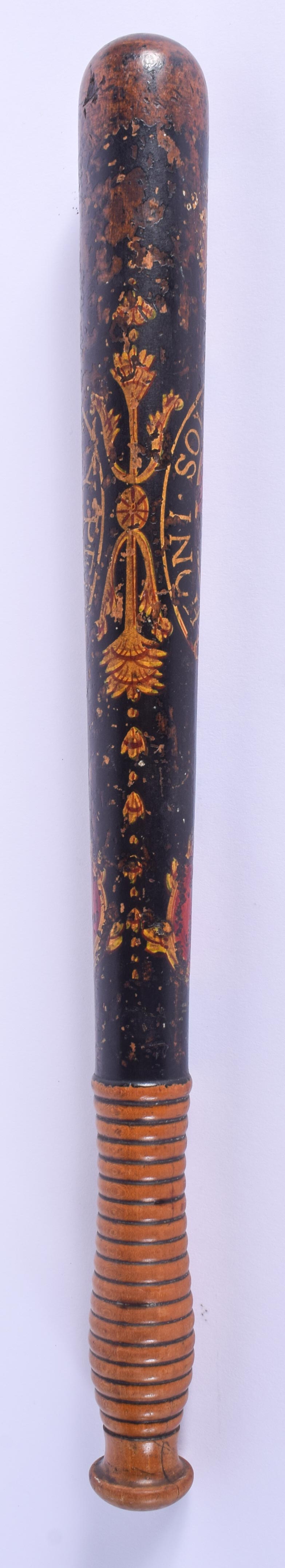 A WILLIAM IV PAINTED WOOD TRUNCHEON. 42 cm long. - Image 2 of 19