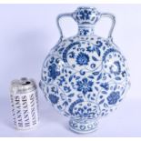 A LARGE CHINESE BLUE AND WHITE MOON FLASK 20th Century. 28 cm x 18 cm.