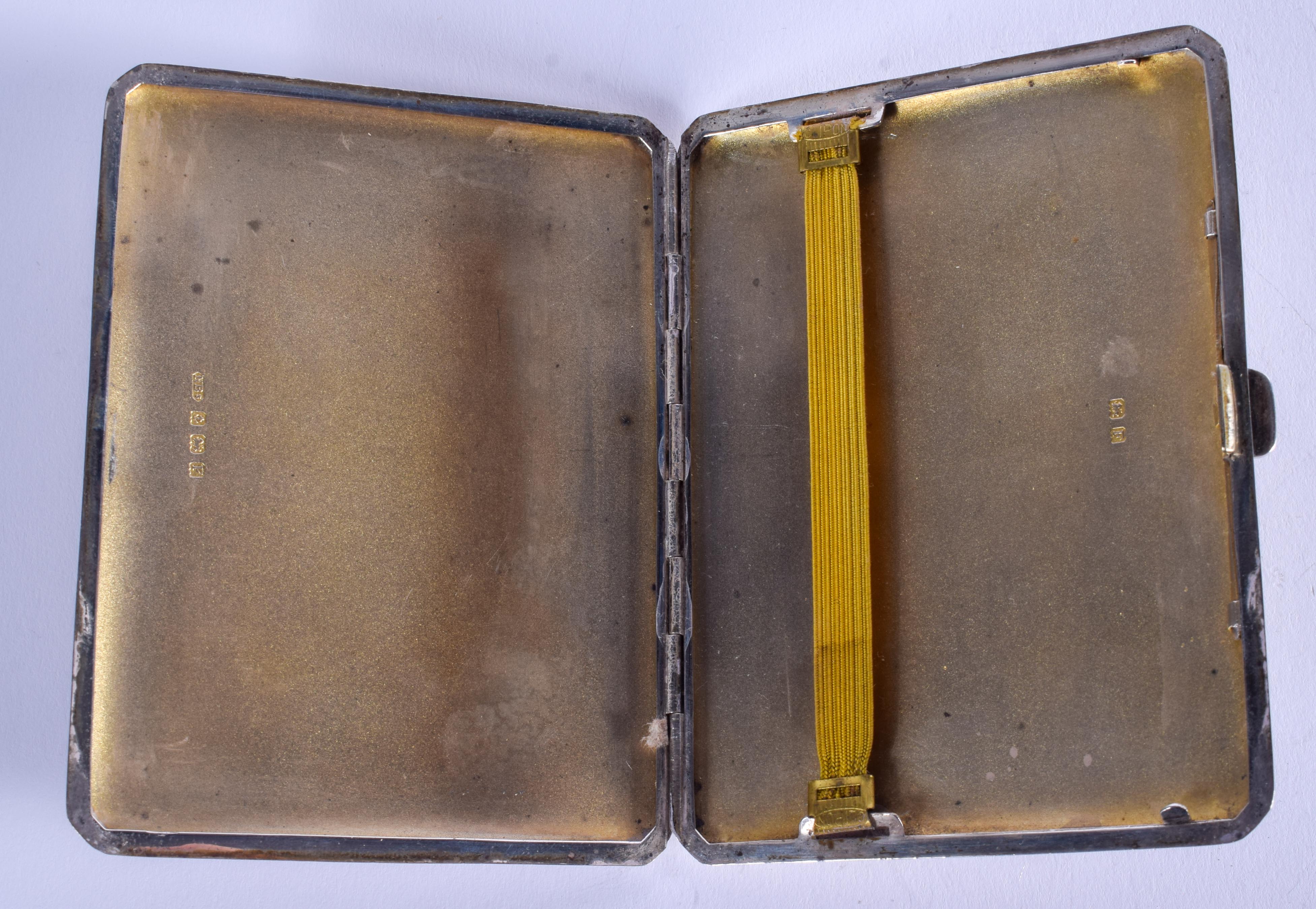 A SILVER AND ENAMEL CIGARETTE CASE. 183 grams. 8 cm x 10 cm. - Image 3 of 4