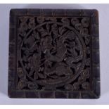 A VERY RARE 19TH CENTURY CHINESE CARVED TORTOISESHELL PUZZLE BOX. 6.25 cm square.