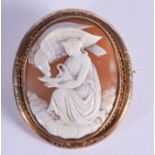 A FINE ANTIQUE CAMEO BROOCH. 20 grams. 4.5 cm x 5.5 cm.