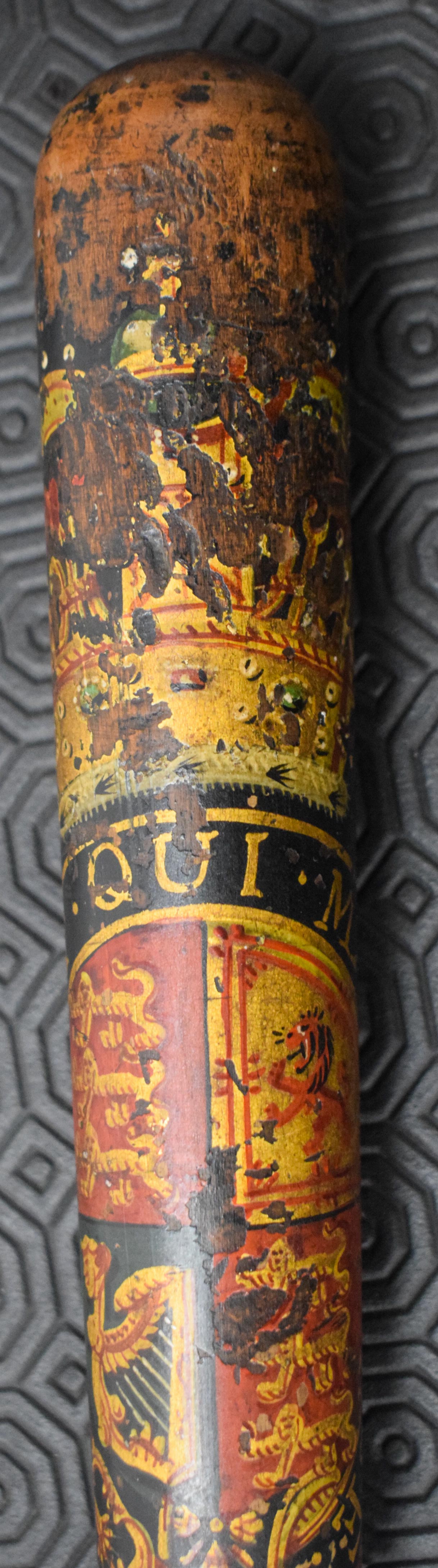 A WILLIAM IV PAINTED WOOD TRUNCHEON. 42 cm long. - Image 6 of 19