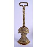 AN ANTIQUE WHEATSHEAF BRONZE DOOR STOP. 39 cm high.