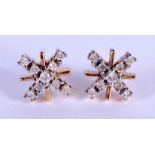 A PAIR OF 9CT GOLD AND DIAMOND EARRINGS of approx 0.3 cts. 2.2 grams.