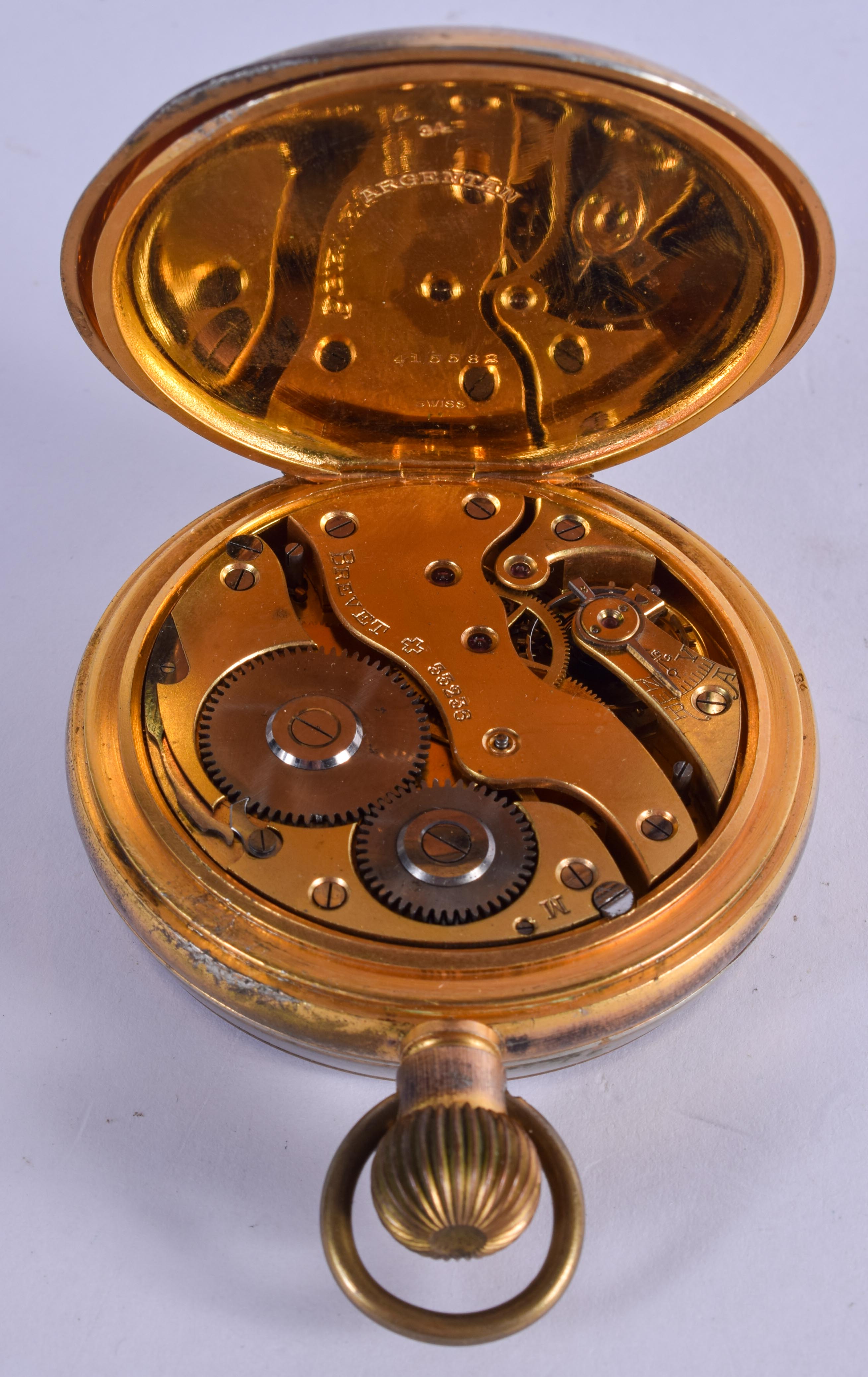 AN ASPREYS EIGHT DAY GOLIATH POCKET WATCH. 5.5 cm diameter. - Image 4 of 7