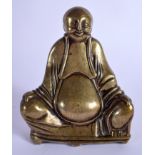 A 17TH/18TH CENTURY POLISHED ASIAN BRONZE FIGURE OF A BUDDHA Chinese or Korean. 13 cm x 9 cm.
