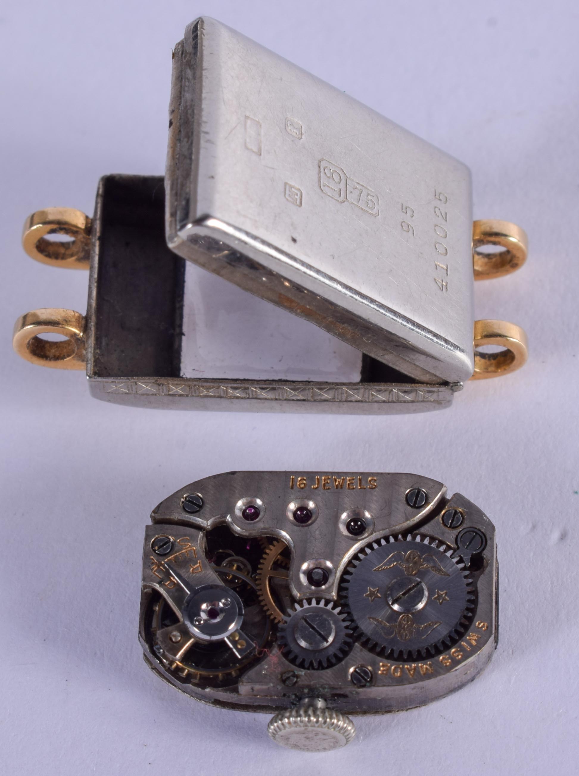 AN ART DECO 18CT GOLD WATCH. 8.4 grams overall. 2.75 cm x 1.25 cm. - Image 3 of 3