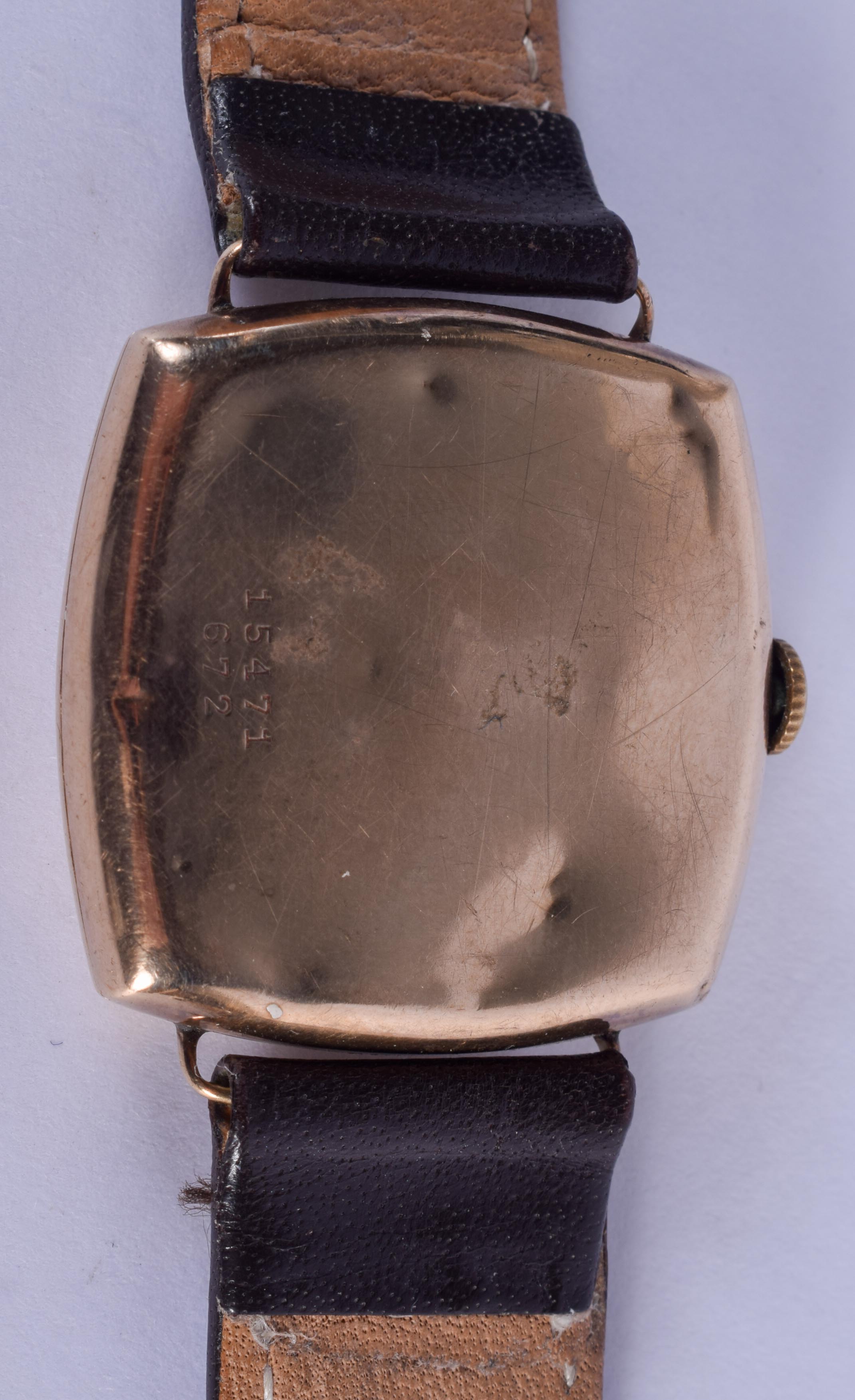 A VINTAGE 9CT GOLD ROLEX WRISTWATCH. 3.25 cm square. - Image 2 of 4