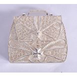 A SILVER FILIGREE BOX. 11 grams. 3.5 cm x 2.5 cm.