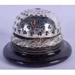 A RARE LATE VICTORIAN PRESENTATION SILVER BELL decorated with shamrock. 831 grams overall. 14 cm dia