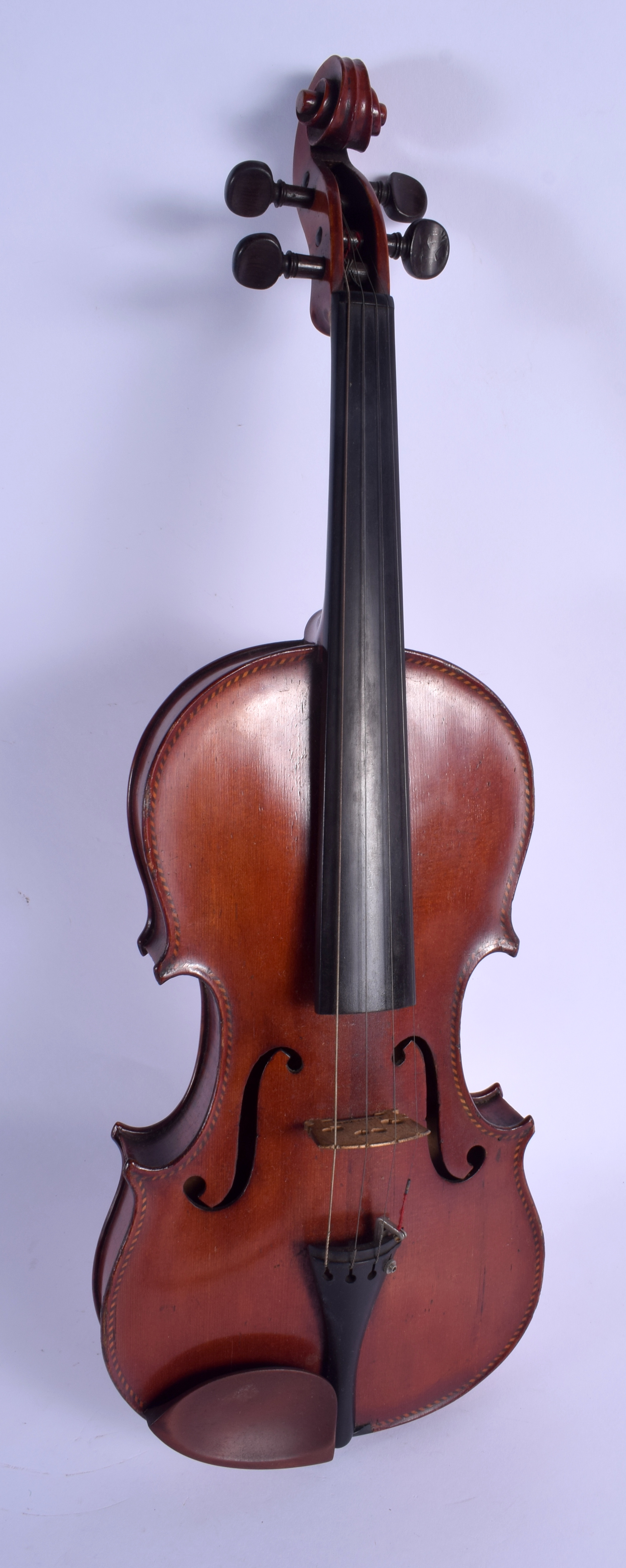 A CASED TWO PIECE BACK VIOLIN with bow. 56 cm long. (2) - Image 2 of 12