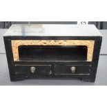 a 17TH/18TH CENTURY CHINESE SHAANXI PROVINCE FREE STANDING BLACK LACQUERED KANG CUPBOARD with inter