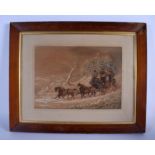 H Humphrey (19th Century) Watercolour, Stagecoach York to London. 36 cm x 20 cm.