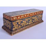 A STYLISH 19TH CENTURY ITALIAN CARVED WOOD CASKET decorated with stylised birds. 33 cm x 11 cm.