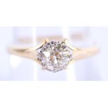 AN 18CT GOLD SOLITAIRE DIAMOND RING of approx 0.6 cts. 3.6 grams. P/Q.