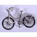 A SILVER BICYCLE. 6 cm x 3 cm.