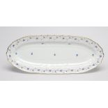 A HEREND "BLUE GARLAND" PATTERN PORCELAIN PLATTER, modern, of shaped oval form, printed mark, 24 1/