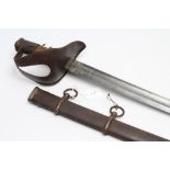 AN ITALIAN M1860 CAVALRY SWORD with 35 1/2" fullered blade stamped "HARTKOPF", steel hilt and