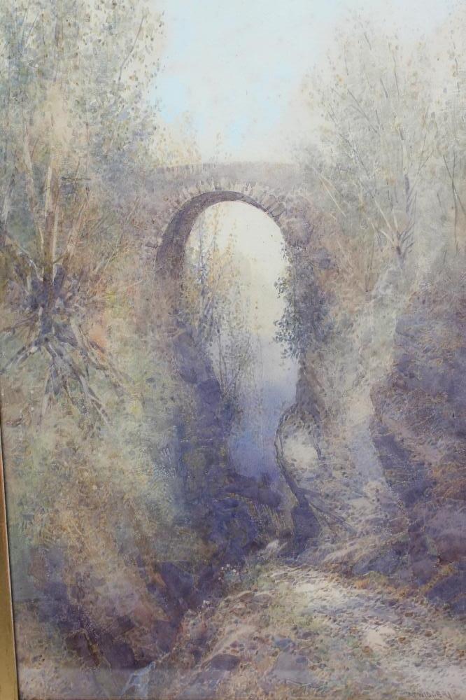 FREDERICK JOHN WIDGERY (1861-1942), "Lynford Bridge, Dartmoor", watercolour, signed, inscribed to - Image 2 of 3