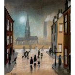 BRIAN SHIELDS "BRAAQ" (1951-1997), Street Scene with Figures, pastel, signed, 9 1/2" x 8 1/4",