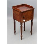 A GILLOWS OF LANCASTER MAHOGANY BEDSIDE CABINET, early 19th century, the moulded edged top with