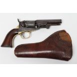 AN 1849 COLT .31 POCKET REVOLVER, the 4" octagonal barrel stamped with Colt address, six shot