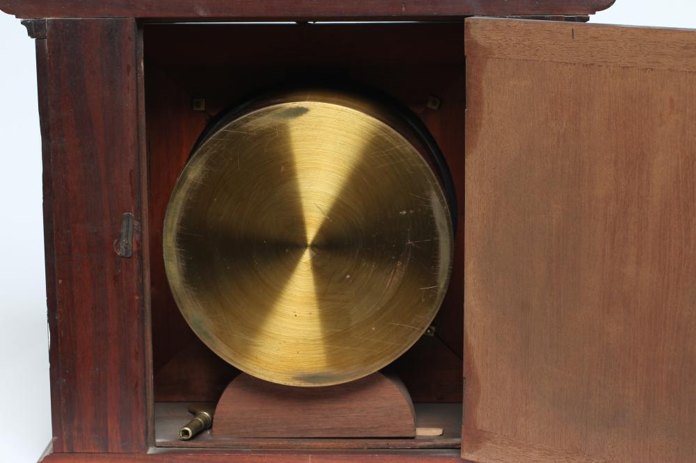 A MAHOGANY BRACKET CLOCK by Brockbank and Atkins, London, No.12617, with key wind spring driven - Image 3 of 4