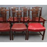 A SET OF EIGHT GEORGIAN STYLE MAHOGANY DINING CHAIRS including two elbow chairs, early 20th century,