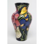 A MOORCROFT POTTERY TATTON PATTERN VASE, modern, of inverted baluster form, tubelined and painted in