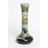 A MOORCROFT POTTERY BOLTON ABBEY PATTERN VASE, 2012, of squat form with high neck, tubelined and