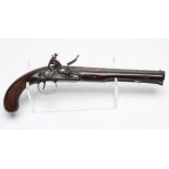 A FLINTLOCK TARGET PISTOL by Wogdon, the 10" octagonal barrel gold inlaid "WOGDON LONDON" to the top