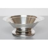 AN ART DECO SILVER FRUIT BOWL, maker's mark CB & S, Sheffield 1936, of flared circular form with