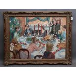 TOM DURKIN (1928-1990), A Christmas Feast, oil on canvas, signed, 30" x 40", swept gilt gesso