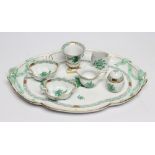 A COLLECTION OF HEREND "CHINESE BOUQUET" PATTERN PORCELAIN, modern, all painted en camaieu green and
