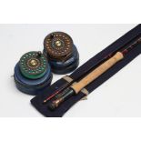 A HARDY ST. AIDAN 3 3/4" FLY REEL with line, spare spool holding line, Hardy reel manual and two