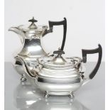 A SILVER TEA AND COFFEE POT, maker Walker & Hall, Sheffield 1939 (coffee) and 1940, of rounded