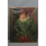 RUSKIN SPEAR (1911-1990), Portrait of Claire in a green Coat with Fur Collar, three quarter