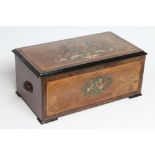 A SWISS MUSICAL BOX, with comb and drum movement playing fifteens airs as listed on the polychrome