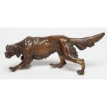 A FRANZ BERGMAN BRONZE RETRIEVER, c.1900, modelled standing with tail out, traces of gilding,