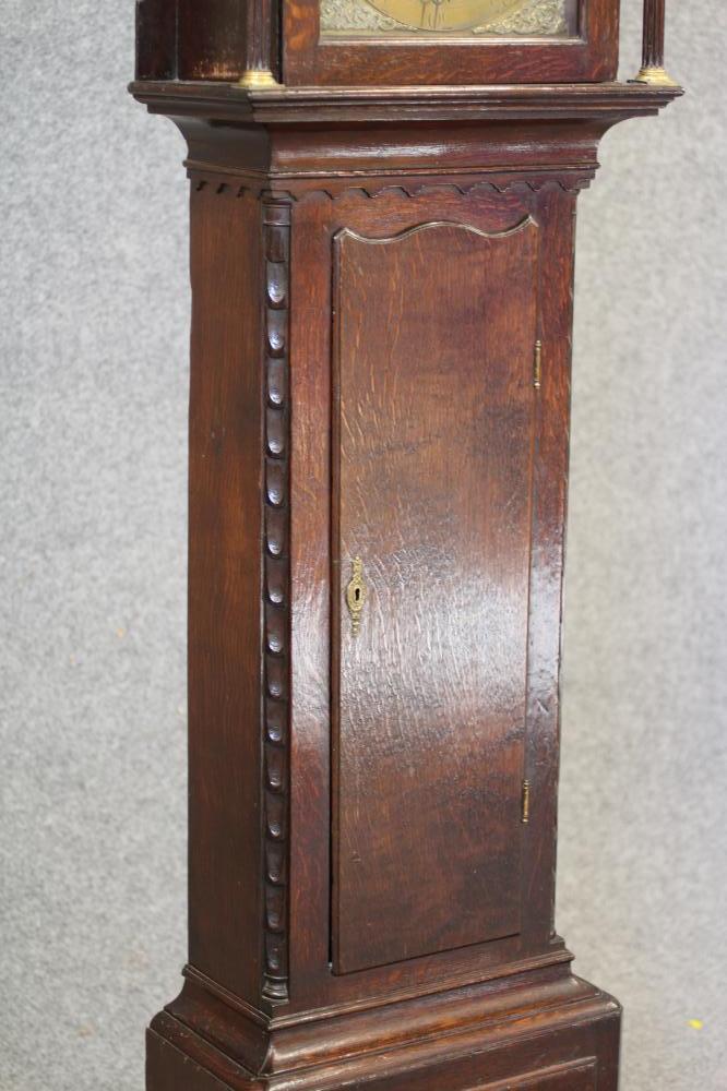 AN OAK LONGCASE CLOCK, signed Joshua Fletcher, Dewsbury, the eight day movement with anchor - Image 3 of 9