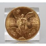 A MEXICAN GOLD 50 PESOS COIN, 1821-1943, 41.7g (Est. plus 17.5% premium)