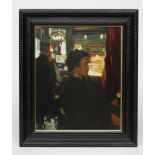 ALAN FLOOD (b.1951), Leeds Tavern Interior, oil on board, signed, inscribed to reverse, 14 1/4" x 11