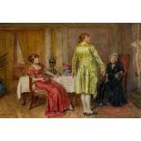 GEORGE GOODWIN KILBURNE R.I. (1839-1924), "The New Coat", watercolour, signed, 14" x 21 1/2", gilt