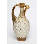 A TURN OF TEPLITZ AMPHORA EARTHENWARE SECESSIONIST EWER of organic form with abstract raised