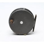 A HARDY THE "PERFECT" 3 3/8" FLY REEL, rim drag adjuster, brass foot and grey agate line guide (Est.