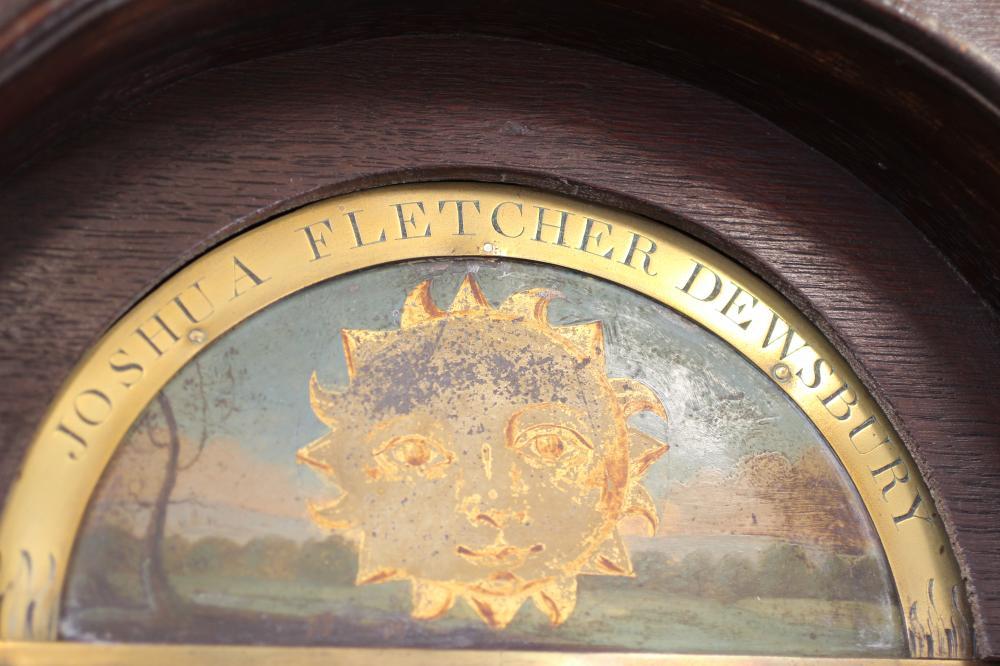 AN OAK LONGCASE CLOCK, signed Joshua Fletcher, Dewsbury, the eight day movement with anchor - Image 6 of 9