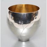 A SMALL SILVER BOWL, maker's mark AH McF, Edinburgh (no date letter), modern, of rounded cylindrical