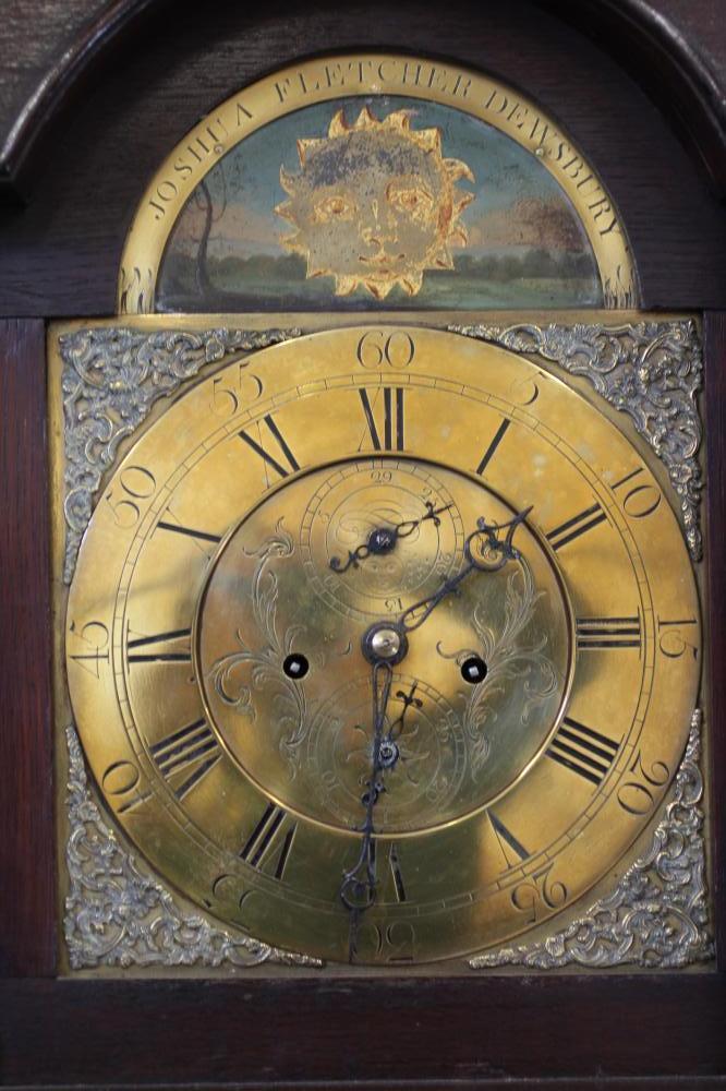 AN OAK LONGCASE CLOCK, signed Joshua Fletcher, Dewsbury, the eight day movement with anchor - Image 5 of 9